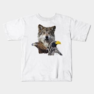 Wolf and raptors Kids T-Shirt